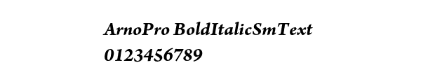 Fuente ArnoPro BoldItalicSmText.ttf