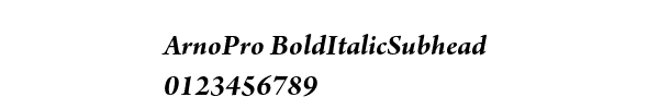 Fuente ArnoPro BoldItalicSubhead.ttf