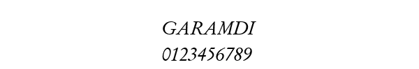 Fuente GARAMDI.TTF
