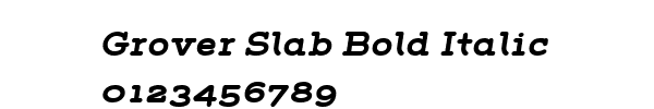 Fuente Grover Slab Bold Italic.ttf