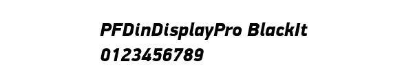 Fuente PFDinDisplayPro BlackIt.ttf