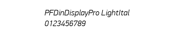 Fuente PFDinDisplayPro LightItal.ttf