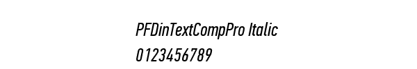 Fuente PFDinTextCompPro Italic.ttf