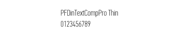 Fuente PFDinTextCompPro Thin.ttf
