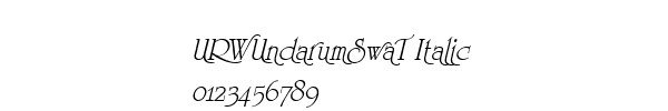 Fuente URWUndarumSwaT Italic.ttf