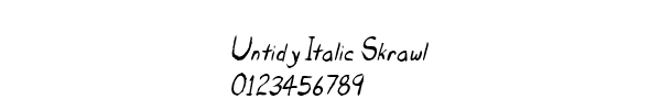 Fuente Untidy Italic Skrawl.ttf