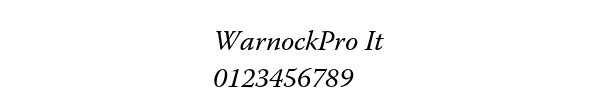 Fuente WarnockPro It.ttf