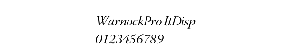 Fuente WarnockPro ItDisp.ttf