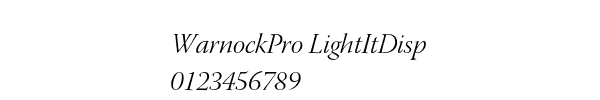 Fuente WarnockPro LightItDisp.ttf