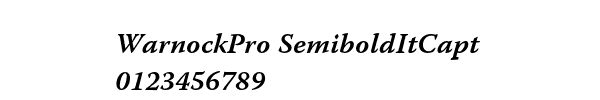 Fuente WarnockPro SemiboldItCapt.ttf