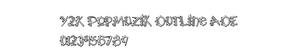 Fuente Y2K PopMuzik Outline AOE.ttf