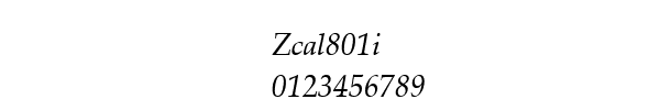 Fuente Zcal801i.ttf