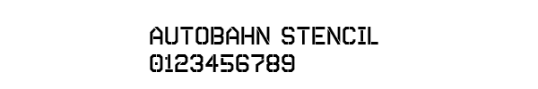 Fuente autobahn stencil.ttf