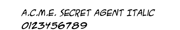Fuente A.C.M.E. Secret Agent Italic.ttf