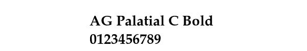 Fuente AG Palatial C Bold.ttf