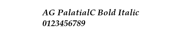 Fuente AG PalatialC Bold Italic.ttf