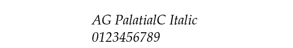 Fuente AG PalatialC Italic.ttf