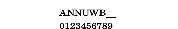 Fuente ANNUWB__.TTF