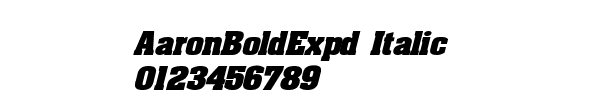 Fuente AaronBoldExpd Italic.ttf