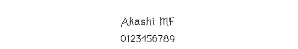Fuente Akashi MF.ttf