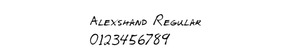 Fuente Alexshand Regular.ttf