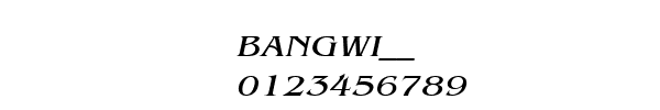 Fuente BANGWI__.TTF