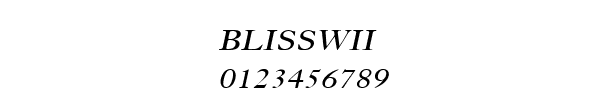 Fuente BLISSWII.TTF