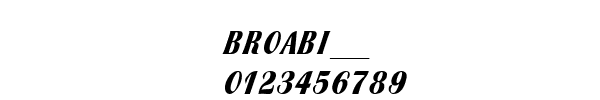 Fuente BROABI__.TTF