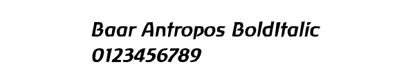 Fuente Baar Antropos BoldItalic.ttf