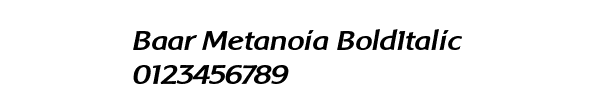 Fuente Baar Metanoia BoldItalic.ttf