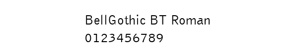 Fuente BellGothic BT Roman.ttf