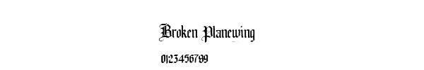 Fuente Broken Planewing.TTF