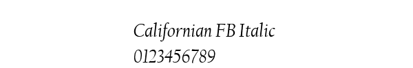 Fuente Californian FB Italic.TTF
