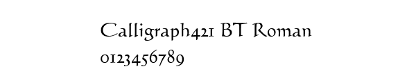 Fuente Calligraph421 BT Roman.ttf