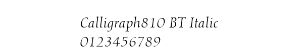 Fuente Calligraph810 BT Italic.ttf