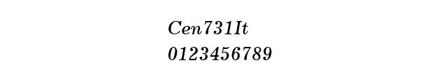 Fuente Cen731It.ttf