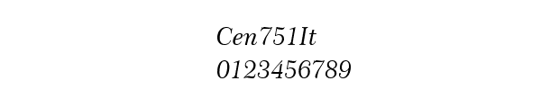 Fuente Cen751It.ttf