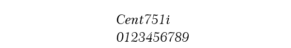 Fuente Cent751i.ttf