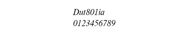 Fuente Dut801ia.ttf