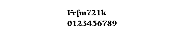 Fuente Frfm721k.ttf