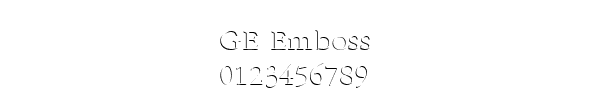 Fuente GE Emboss.ttf