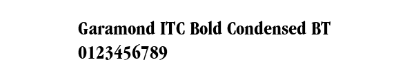 Fuente Garamond ITC Bold Condensed BT.ttf