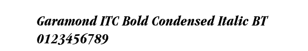 Fuente Garamond ITC Bold Condensed Italic BT.ttf