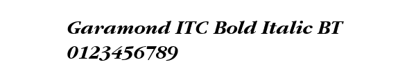 Fuente Garamond ITC Bold Italic BT.ttf
