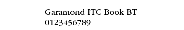 Fuente Garamond ITC Book BT.ttf