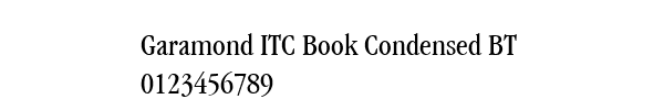 Fuente Garamond ITC Book Condensed BT.ttf