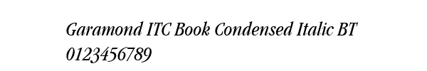 Fuente Garamond ITC Book Condensed Italic BT.ttf