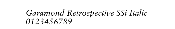 Fuente Garamond Retrospective SSi Italic.ttf
