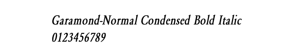 Fuente Garamond-Normal Condensed Bold Italic.ttf