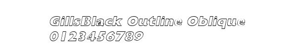 Fuente GillsBlack Outline Oblique.ttf